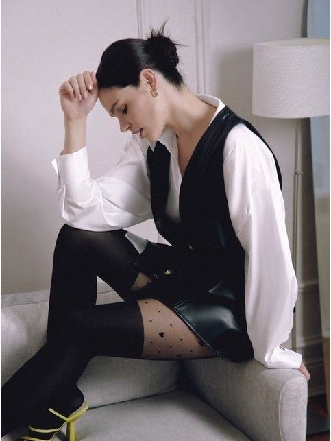KARMEN tights with imitation knee socks and hearts