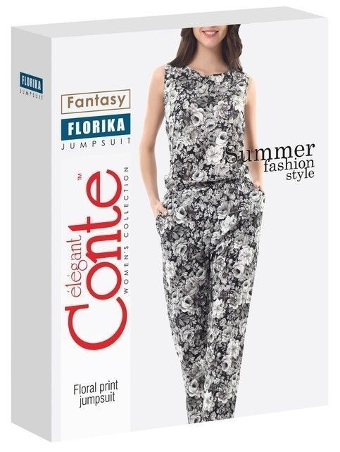 Pantsuit with floral pattern FLORIKA