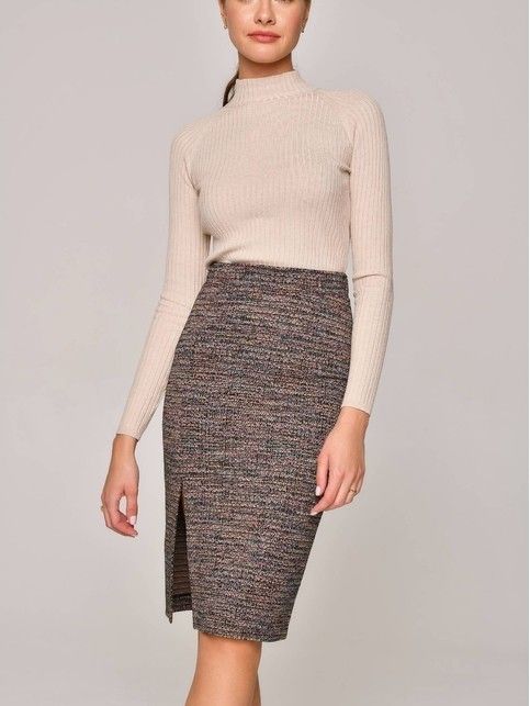 SUNSET lurex shimmer shaping sheath skirt