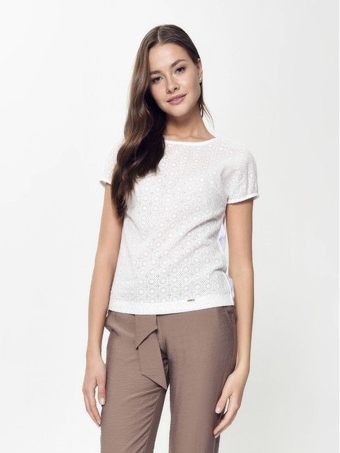 Textured lace shirt with lowered shoulder LBL 916
