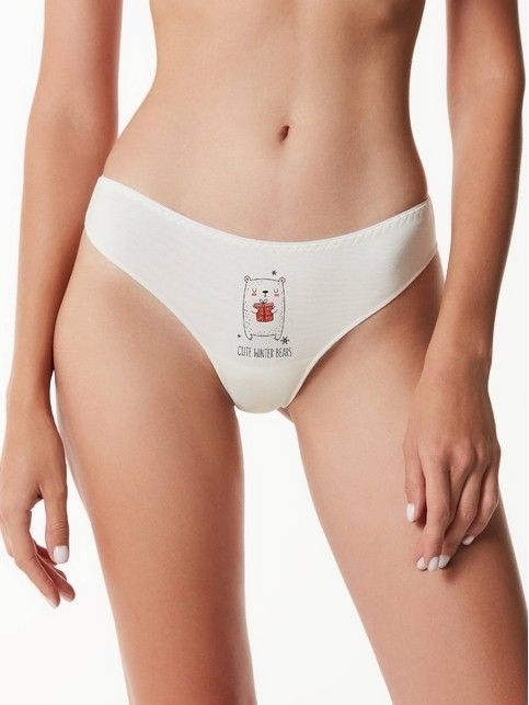 Bikini briefs with lace and New Year's pattern MERRY XMAS LB 1711