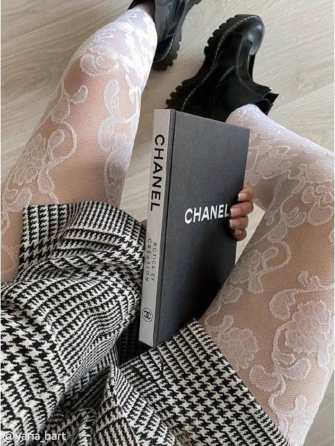 Tights with a floral pattern KELLY Lycra®