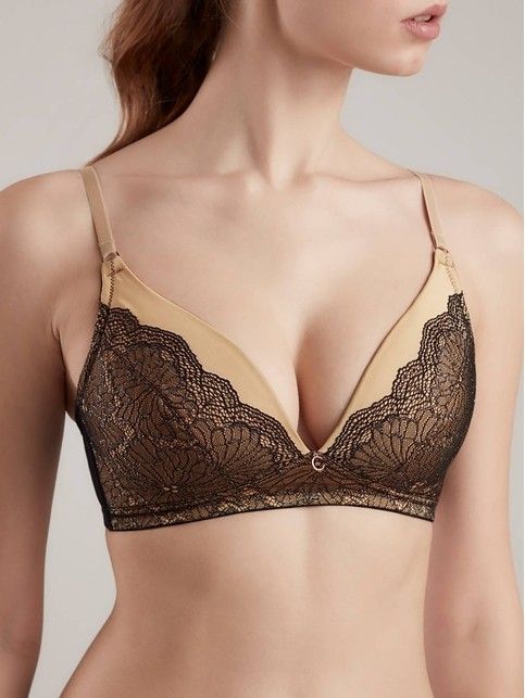 Non-wired bra with cotton inside SATIN TB7174