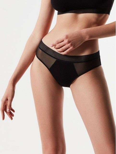 Bikini briefs in bamboo with transparent inserts YOGA STYLE LB 1309