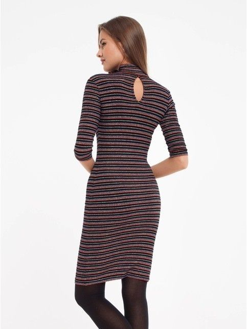 Pinstripe gown with shimmering glitter 836-1