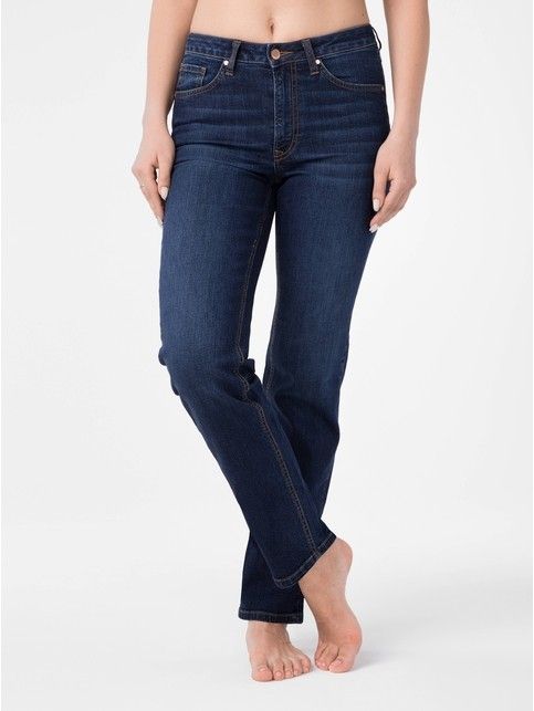 Ultra-comfortable eco-friendly straight jeans with a high fit CON-157