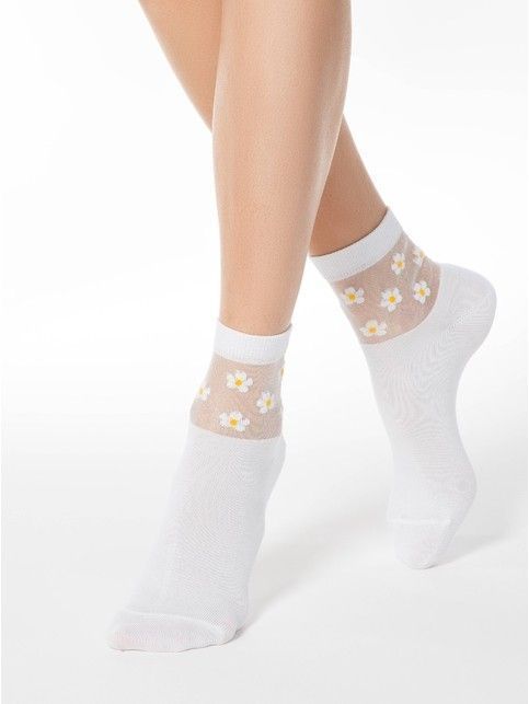 Socks with a transparent mesh insert with a pattern CLASSIC (rete)