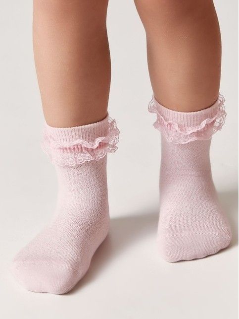 TIP-TOP Cotton socks with lace ribbon