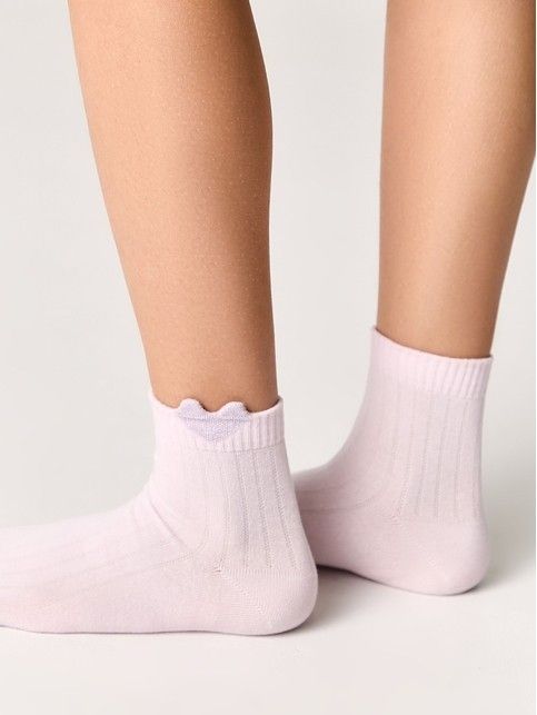 Cotton socks TIP-TOP with a shining picot