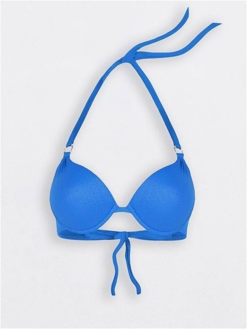 Bikinis with triangular compacted cups with a shimmering sheen PAOLA