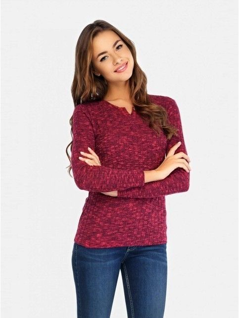 Textured jumper with a button at the neck LD 676