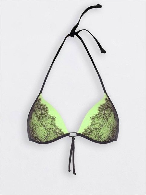 Triangle bikini with padded cups and lace AMANDA