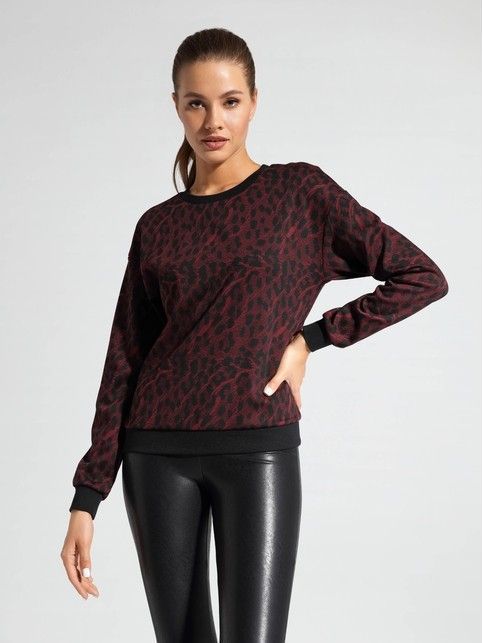 Sweatshirt with leopard pattern DV 1054