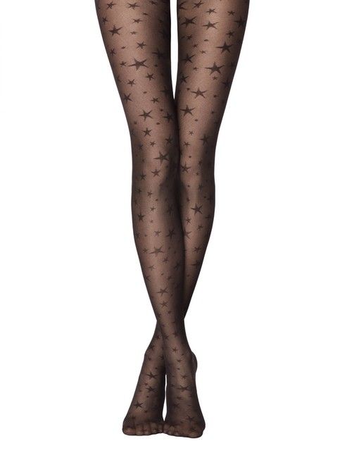 Tights with imitation fine mesh and 