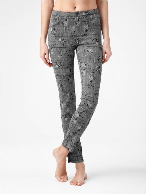 Tight trousers with a floral print TEONA