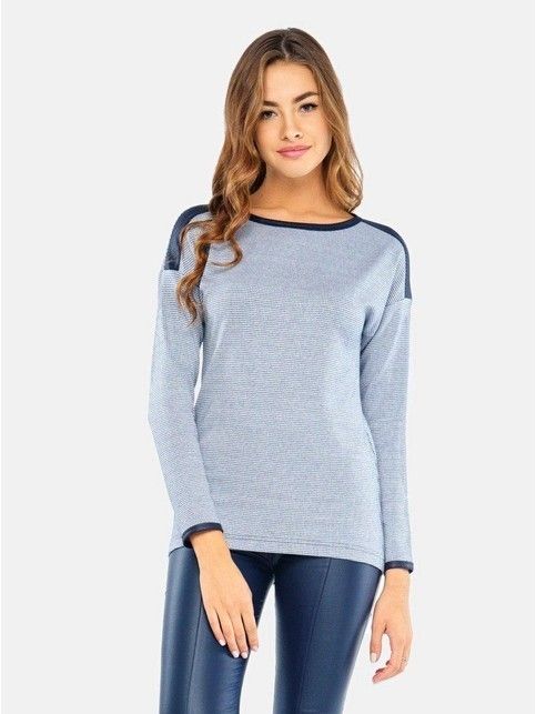 Jacquard jumper with eco-leather inserts LD 670