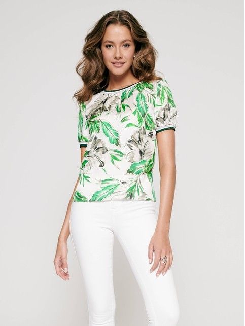 Premium viscose blouse with floral pattern LBL 1103