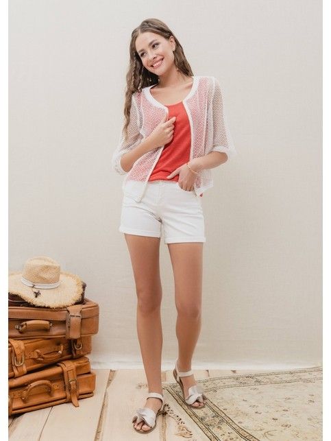 Denim Shorts with Instant Belly Correction Effect CON-131