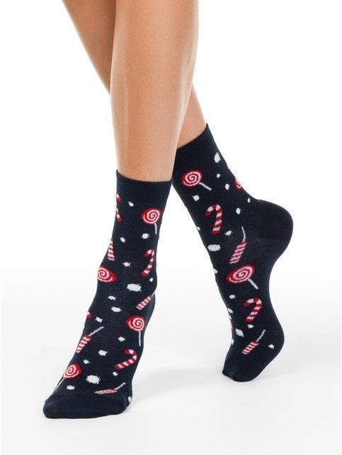 Christmas socks with fluffy thread «Sweets»