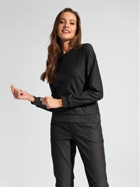 Ultra-comfortable cotton sweatshirt with lurex shimmer LD 1043-1