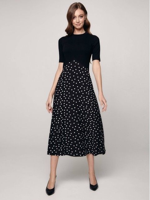Combined midi dress of the fitted silhouette LPL 1182