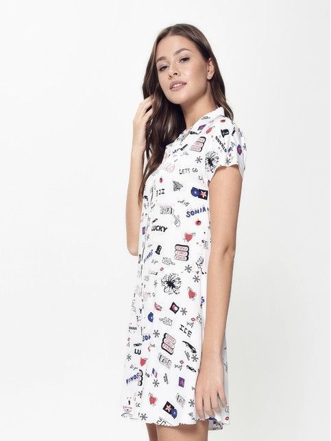 Light shirt gown with bright patterns LPL 889