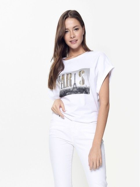 Cotton t-shirt with metal print LD 924