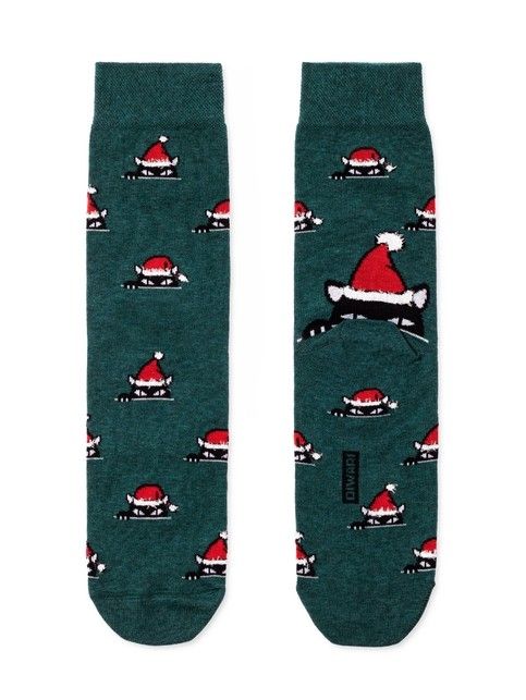 Christmas socks with fluffy thread «Xmas cat»