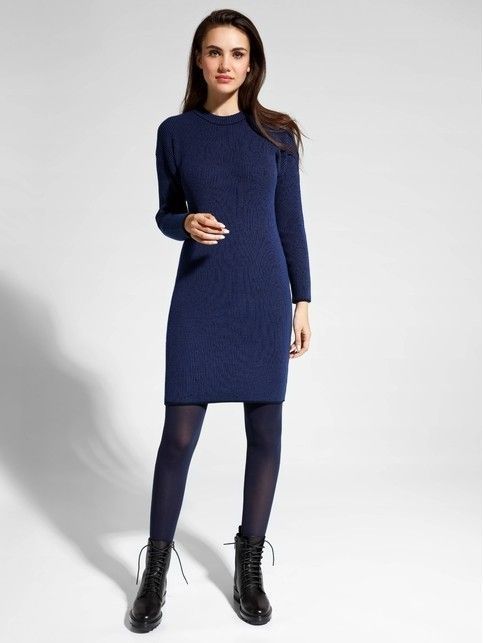 Knitted dress made of premium quality yarn with modal LDK 064