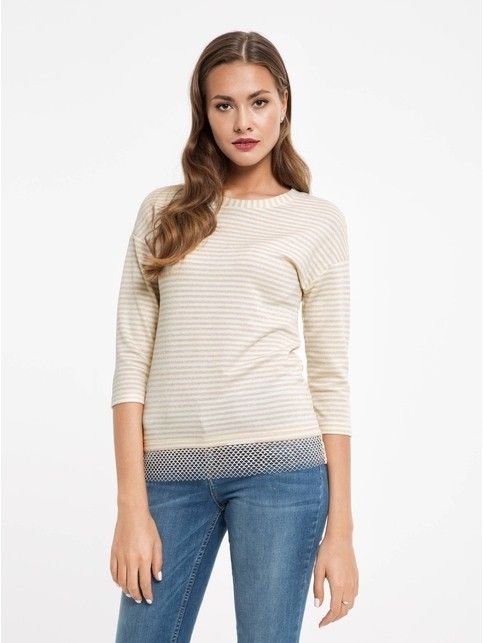 Trendy jumper with elegant mesh lace 829