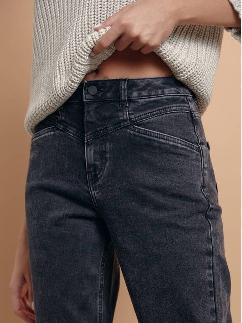 Mom Fit High Rise Jeans with CON-381 Yoke