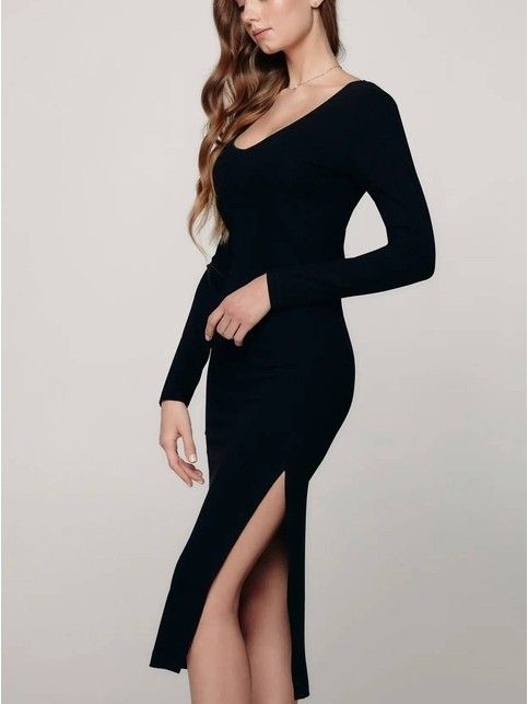 Premium viscose ribbed midi dress LPL 1180