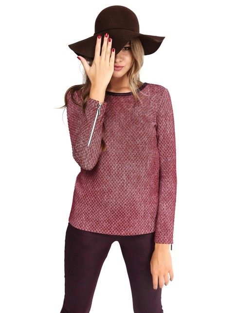 Textured jumper with zipped sleeves LD 625