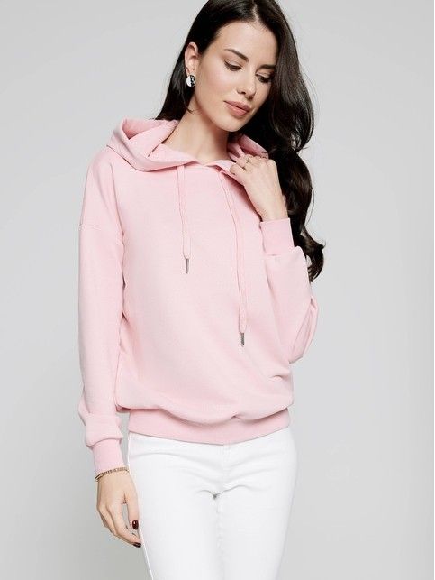 Oversize soft pink hoodie made of ultra-soft fabric with cotton LD 1105