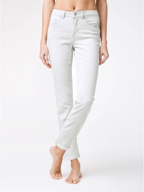Cropped eco-friendly jeans with cuffs CON-129
