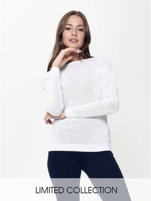 Trendy straight-cut long-sleeve jumper LDK049