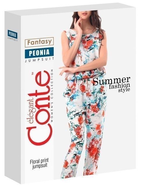Pantsuit with floral pattern PEONIA