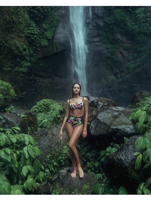 TROPICAL GARDEN high waistline slip-on panties