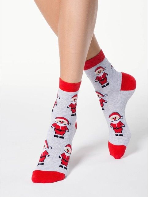 Christmas cotton socks with lurex