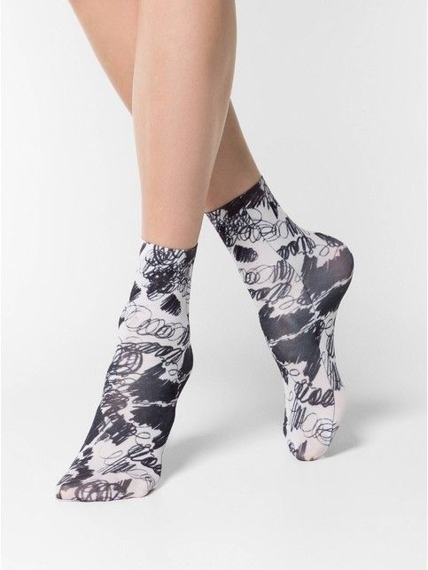 Limited edition black and white print socks