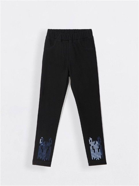 Trendy jeggings with embroidery of sequins MINI TWINKLE