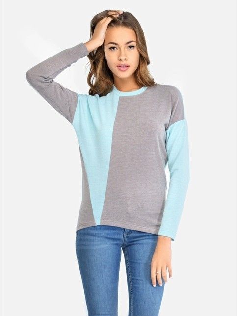 Jumper with a boxy fit and an asymmetric pattern of LD 673