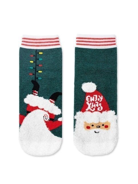 Christmas socks with fluffy thread «Enjoy Xmas»