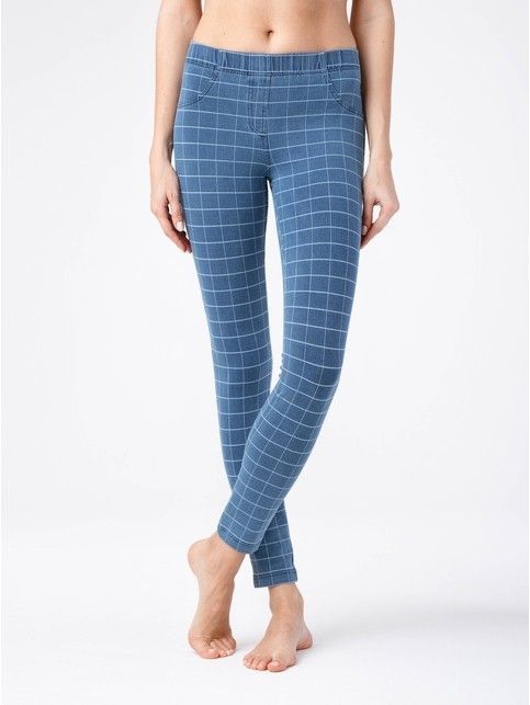 Trendy denim checkered jeggings ASTRID