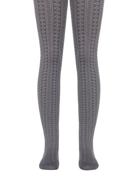 Melange tights with a raised pattern ZLATA