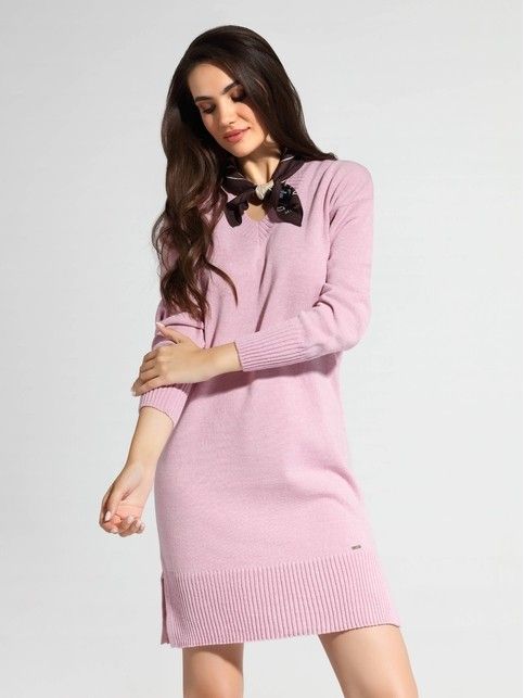 Ultra comfortable dress made of Italian yarn with merino wool LDK 072