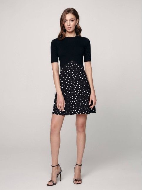 Combined mini dress of the fitted silhouette LPL 1181