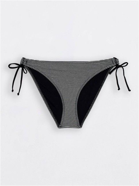 COLOR WAVE BLACK LUREX Shining Mid Rise Bikini Briefs