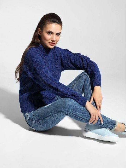 Oversize Italian yarn sweater with merino wool LDK 074