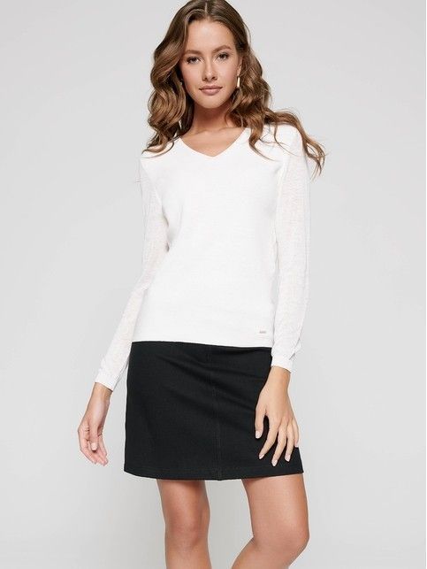 Classic pullover made of viscose and linen yarn LDK 088